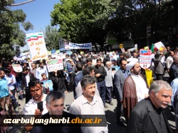 اساتید، کارکنان و دانشجویان دانشگاه فرهنگیان استان  همگام با سایر اقشار ملت در راهپیمایی روز جهانی قدس شرکت کردند 6