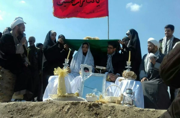 ازدواج دانشجویی در کنار بهشت آبی اروند زیر سایه پرچم آقا امام رضا(ع) 2