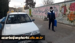 عملیات ضدعفونی و گندزدایی دانشگاه فرهنگیان استان آذربایجان غربی به صورت روزانه در راستای کنترل شیوع ویروس کرونا انجام می شود 