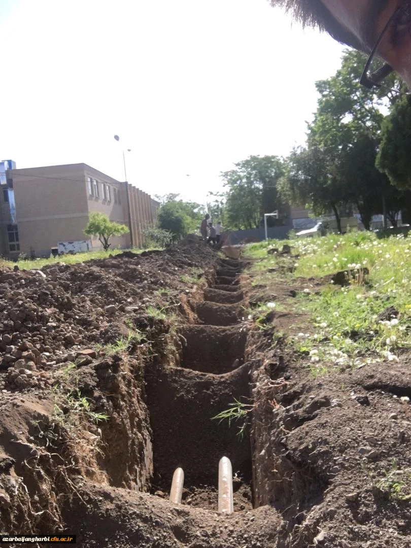 پایان عملیات اجرایی لوله کشی آب محوطه مرکز آموزش عالی 4