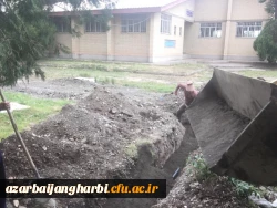 پایان عملیات اجرایی لوله کشی آب محوطه مرکز آموزش عالی 7