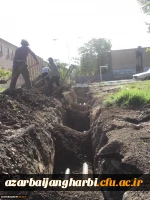 پایان عملیات اجرایی لوله کشی آب محوطه مرکز آموزش عالی خوی 3