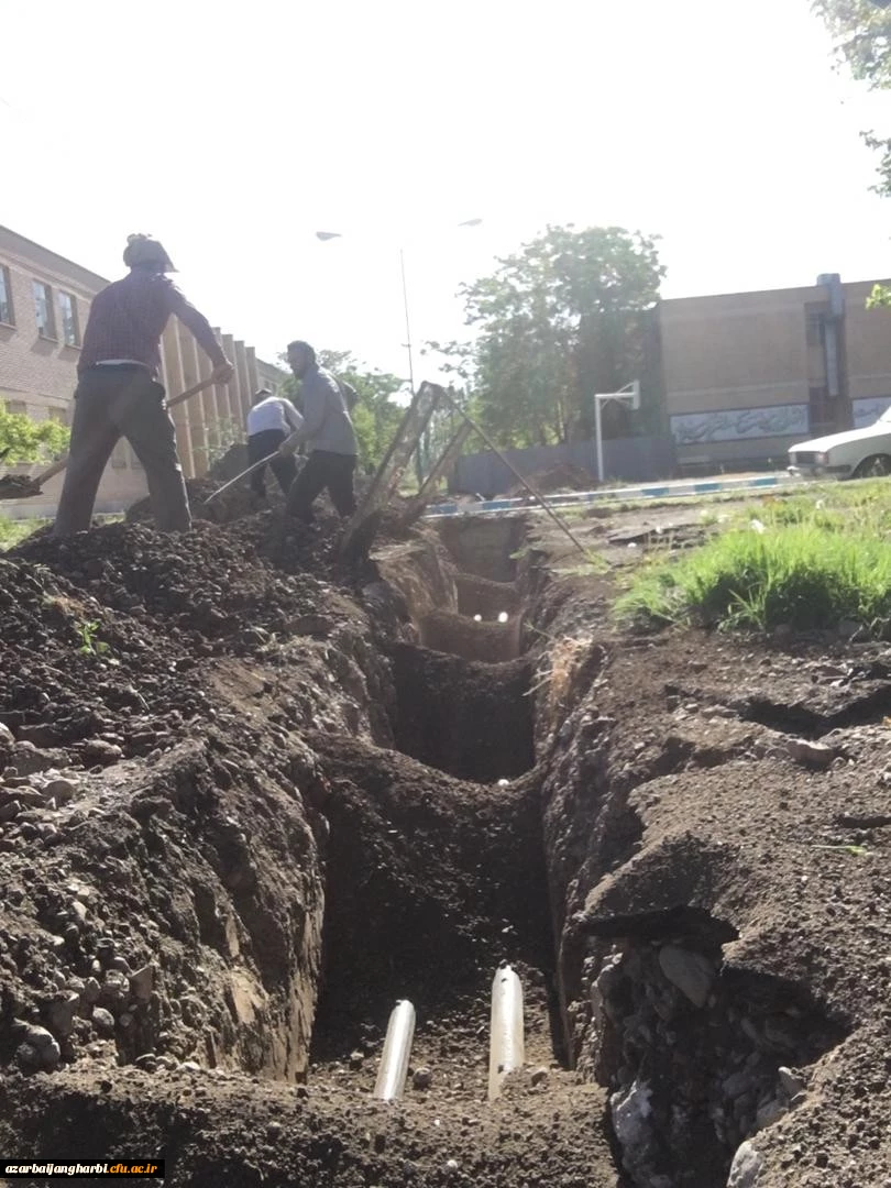 پایان عملیات اجرایی لوله کشی آب محوطه مرکز آموزش عالی خوی 3