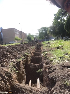 پایان عملیات اجرایی لوله کشی آب محوطه مرکز آموزش عالی خوی 4