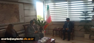 دیدار جناب آقای دکتر سلیمانی اصل  و سرکار خانم دکتر داهیم با جناب آقای دکتر رهبردین معاونت محترم عمرانی استانداری آذربایجان غربی