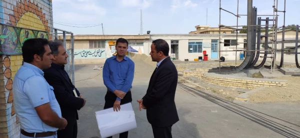 بازدید مهندس سیمین مرام معاون عمرانی اداره کل حفظ آثار و ارزش های دفاع مقدس از ساخت المان شهید گمنام دانشگاه فرهنگیان استان 2