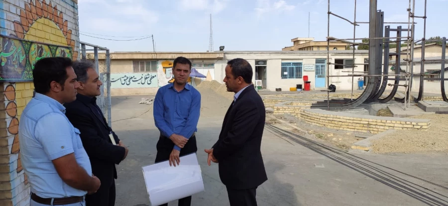 بازدید مهندس سیمین مرام معاون عمرانی اداره کل حفظ آثار و ارزش های دفاع مقدس از ساخت المان شهید گمنام دانشگاه فرهنگیان استان 2